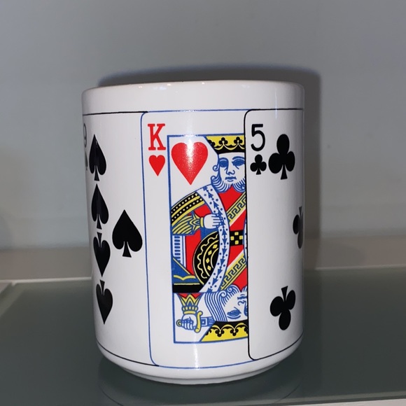 Vintage 4 PC Set Playing Card Ceramic Mugs-CBK 1991-Gold Trim-Great Condition - Picture 6 of 14